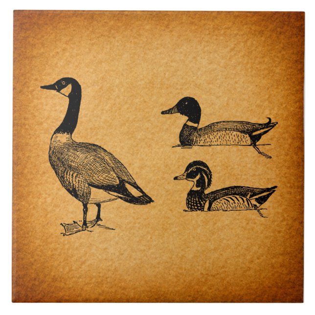 Carreau Canards et oies Art Vintage (Devant)