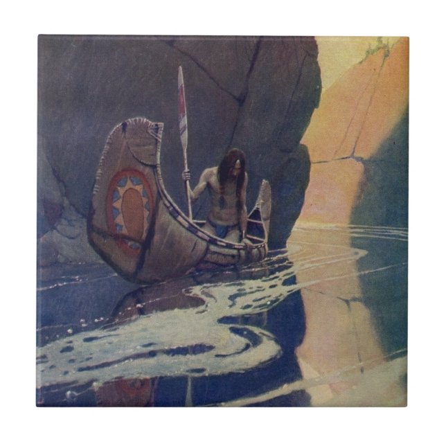 Carreau Canoë indien vintage pagayage Sun Classic (Devant)