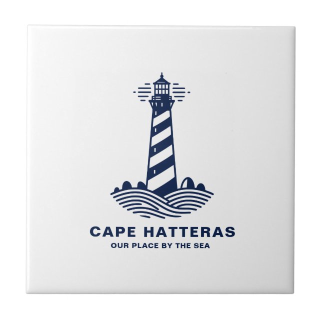 Carreau Cape Hatteras Lighthouse – Nautical Blue & White (Devant)