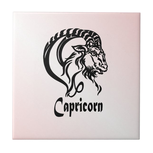 Carreau Capricorne d'argent Zodiac de chèvre marine (Devant)