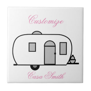 Carreau Caravane arrondie par remorque classique vintage