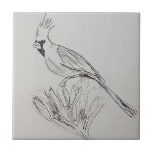 Carreau Cardinal en céramique, petite (10,8 cm x 10,8 cm) (Devant)