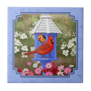 Carreau Cardinaux et Rond Birdhouse Blue