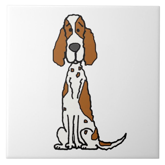 Carreau Caricature de Chien Chien Coquelicot (Devant)