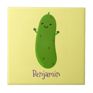 Carreau Caricature de cornichon joyeux