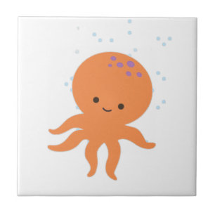 Carreau Caricature de la pieuvre mignonne