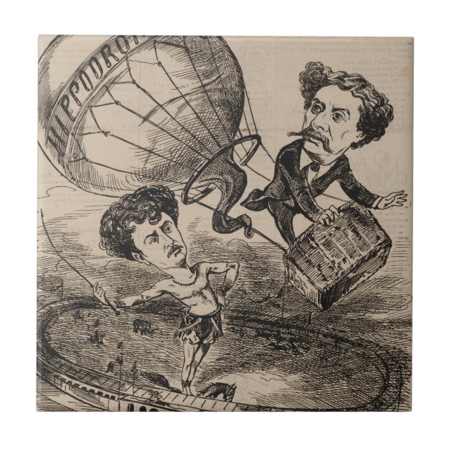 Carreau Caricature Française Du Ballooniste En Ballon À Ai (Devant)