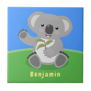 Carreau Caricature joyeux koala agitant
