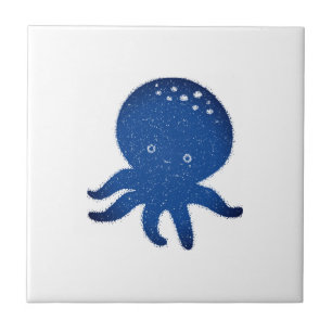 Carreau Caricature octopus mignonne vieux papier