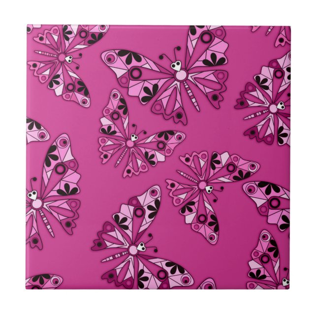 Carreau Caricature sans couture enfants abstrait papillon  (Devant)