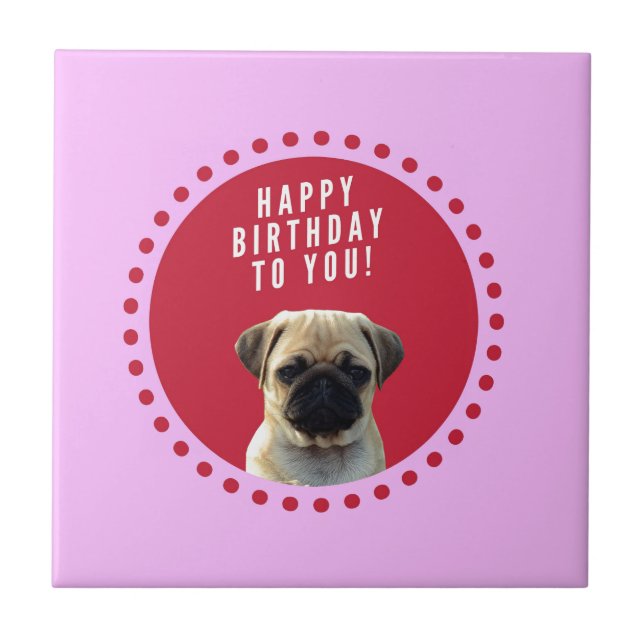 Carreau Carlin mignon Chien Chien Heureux Anniversaire Chi (Devant)