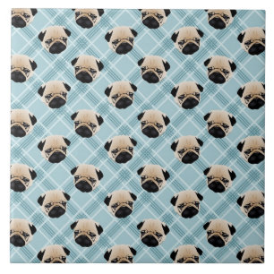 Carreau Carlins sur le plaid bleu