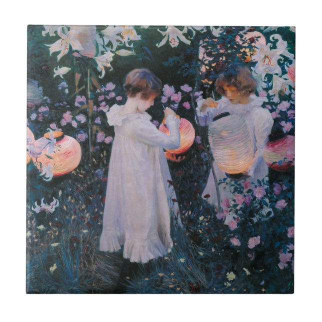 Carreau Carnation Lily Lily Rose John Singer Sargent Art (Devant)