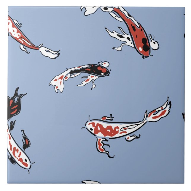 Carreau Carpe de poisson Motif Koi Carp (Devant)