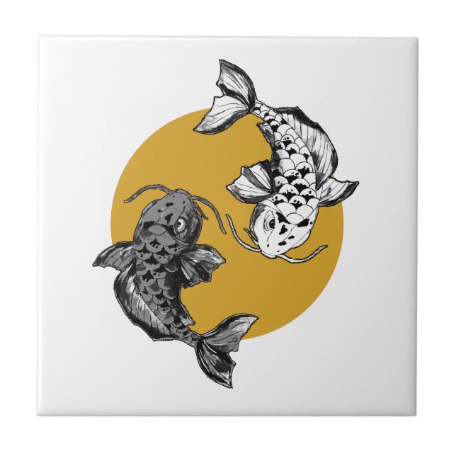 Carreau Carpes japonaises Golden Sun Koi (Devant)