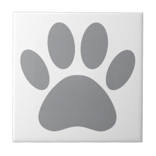 Carreau Carré d'empreinte de patte de chien gris