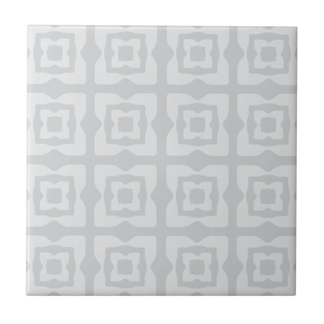 Carreau Carré moderne du Moyen-siècle Motif gris clair (Devant)
