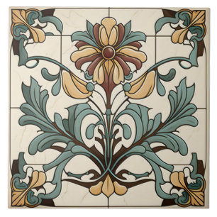 Carreau Carrelage à fleurs - Style Art Nouveau Carrelage e
