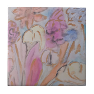 Carreau Carrelage Abstrait en céramique Pastel Floral