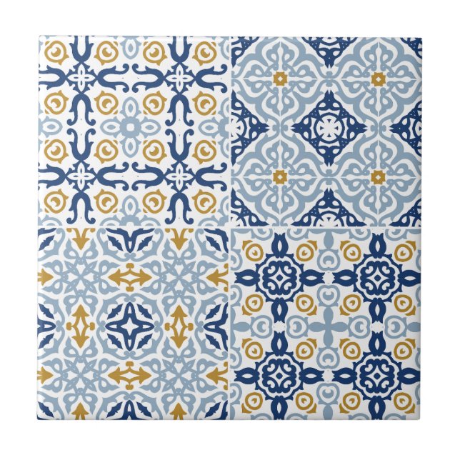Carreau Carrelage Amalfi Italien Bleu Jaune Carrelage en c (Devant)