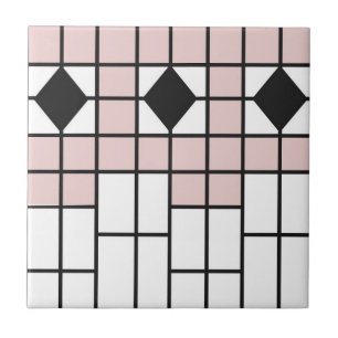 Carreau Carrelage Art déco en céramique Blush Pink Geo Pri