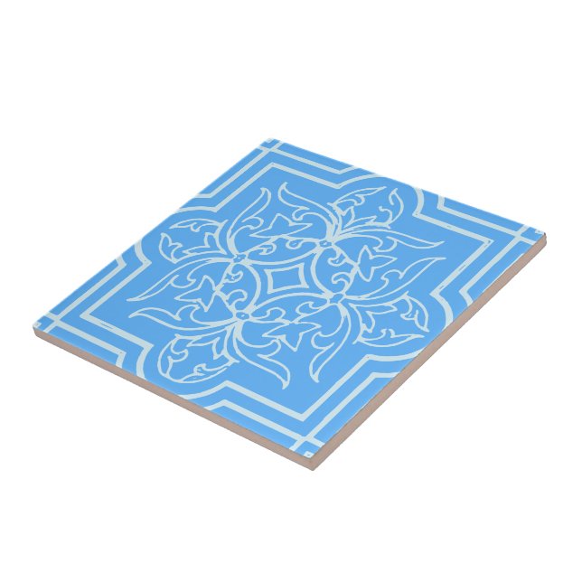 Carreau Carrelage Art Nouveau bleu (Côté)
