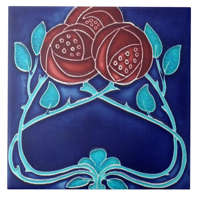 Carreau Carrelage Art nouveau cheminée décorative (Devant)