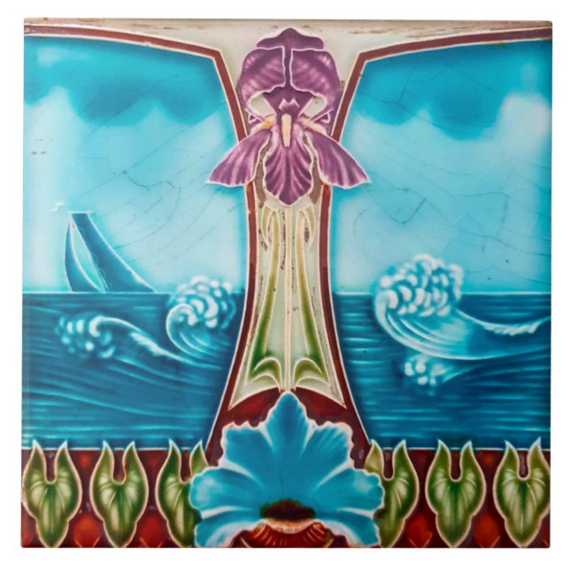 Carreau Carrelage Art nouveau cheminée décorative (Devant)