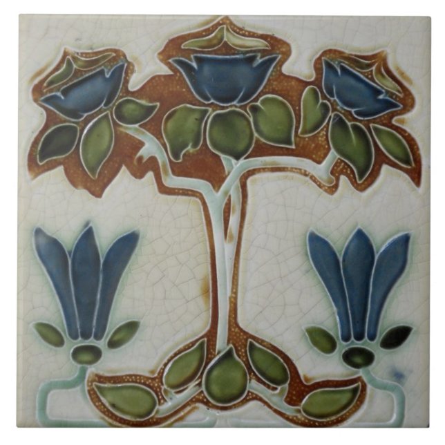 Carreau Carrelage Art nouveau cheminée décorative (Devant)