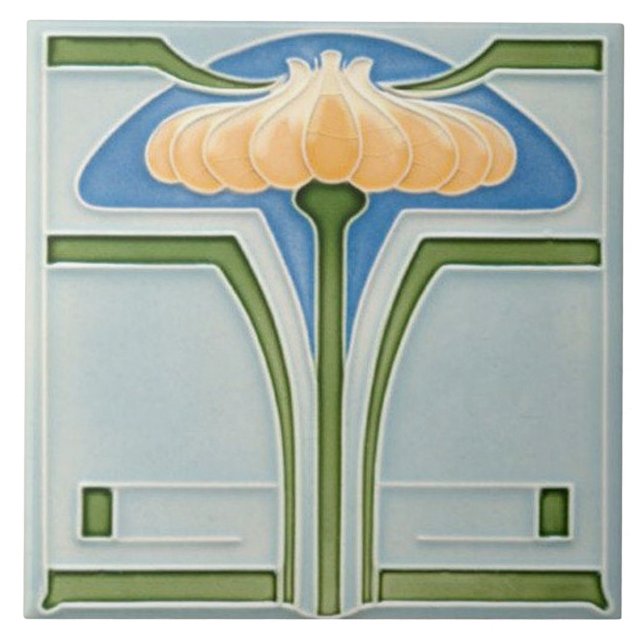 Carreau Carrelage Art nouveau cheminée décorative (Devant)