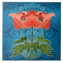 Carrelage Art nouveau cheminée décorative