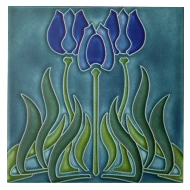 Carreau Carrelage Art nouveau cheminée décorative (Devant)