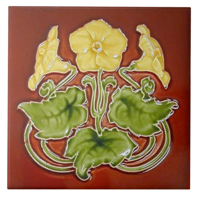 Carreau Carrelage Art nouveau cheminée décorative (Devant)