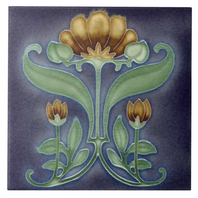 Carreau Carrelage Art nouveau cheminée décorative (Devant)
