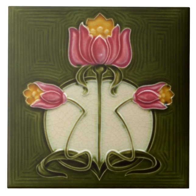 Carreau Carrelage Art nouveau cheminée décorative (Devant)