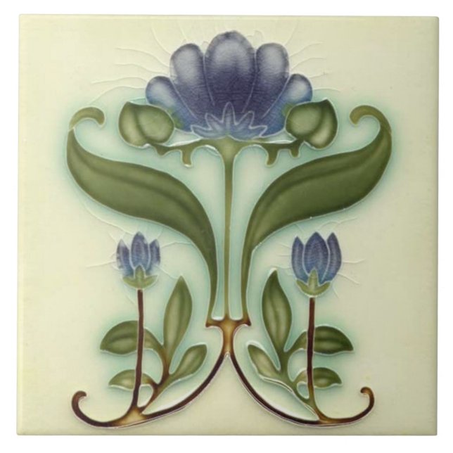 Carreau Carrelage Art nouveau cheminée décorative (Devant)