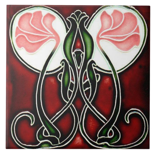 Carreau Carrelage Art nouveau cheminée décorative (Devant)