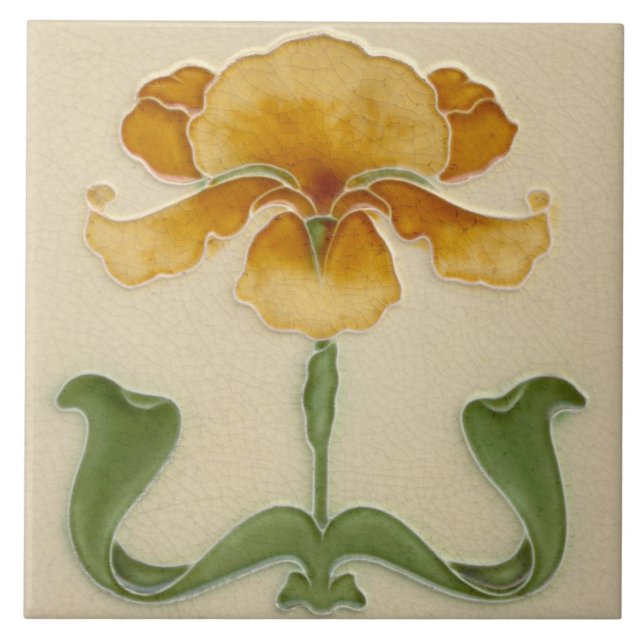Carreau Carrelage Art Nouveau en céramique - Fleur de mout (Devant)
