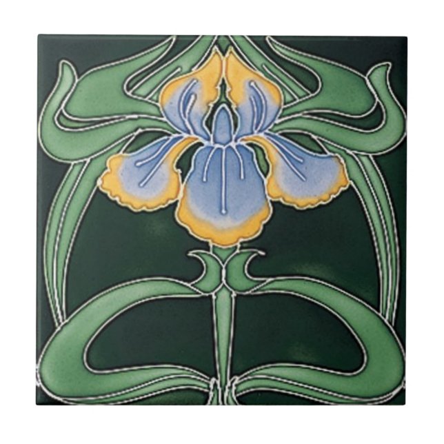 Carreau Carrelage - Art Nouveau Iris (Devant)
