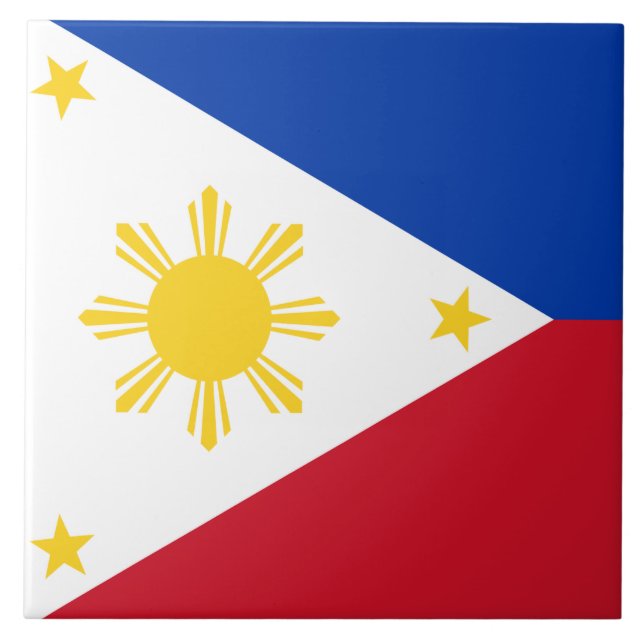 Carreau Carrelage avec drapeau des Philippines (Devant)