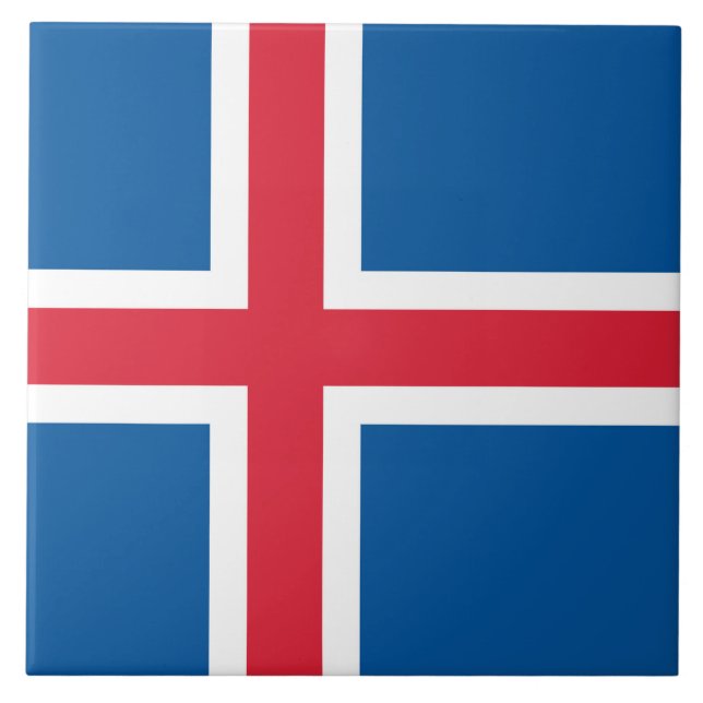 Carreau Carrelage avec drapeau d'Islande (Devant)