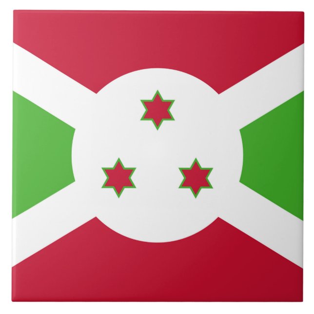 Carreau Carrelage avec drapeau du Burundi (Devant)