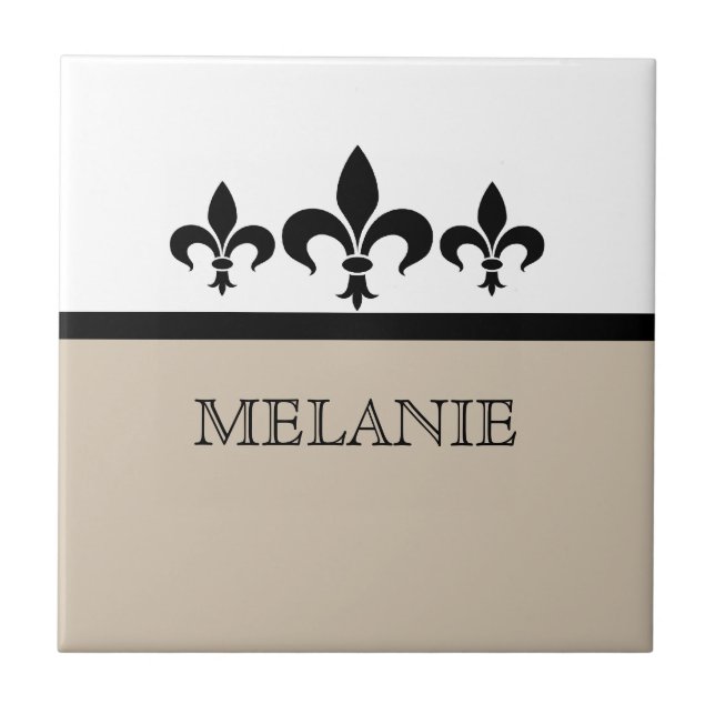 Carreau Carrelage Beige Swanto Fleur De Lis (Devant)