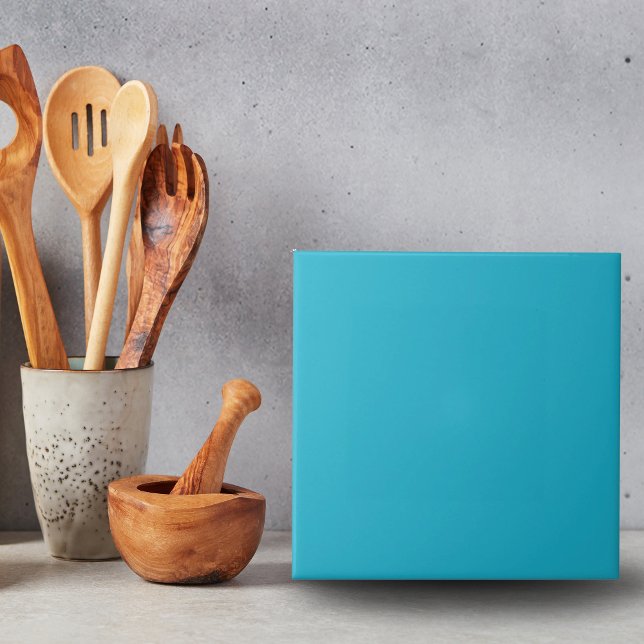 Carreau Carrelage bleu clair en cérulean (cerulean blue tiles is the perfect blue tile for a retro, vintage kitchen wall, backsplash fireplace)