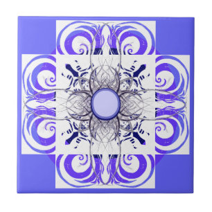 Carreau Carrelage bleu et blanc Motif