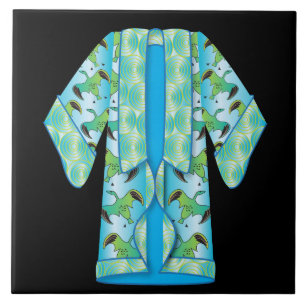 Carreau Carrelage bleu Kimono en céramique
