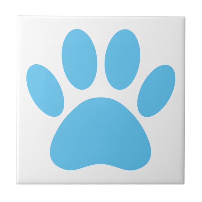 Carreau Carrelage bleu Pawprint Dog (Devant)