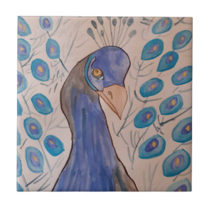 Carreau Carrelage bleu Peacock