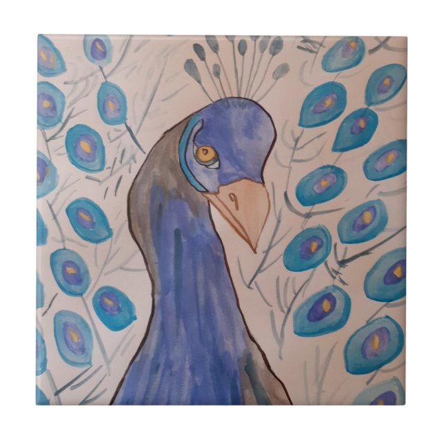 Carreau Carrelage bleu Peacock (Devant)
