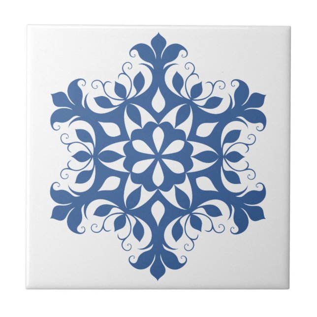 Carreau Carrelage bleu Snowflake (Devant)
